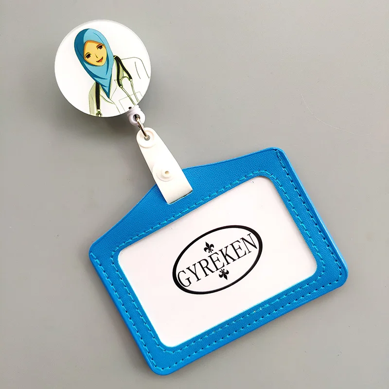 Горизонтальный акриловый раскладной держатель для бейджа студента медсестры кличка карта со значком выдвижной держатель Id держатель кредитной карты - Цвет: 18