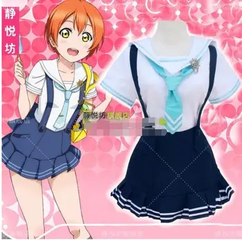 

New Arrival Anime Love Live Rin Hoshizora Cosplay Costume Women Daily Navy Sailor Suit Peppy Style Kawaii Halloween Costume