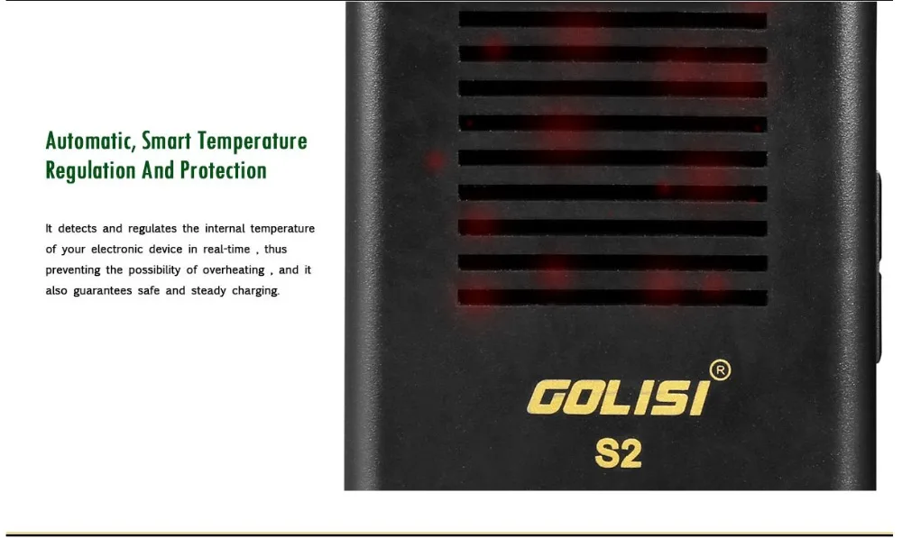 GOLISI S2 2.0A Смарт зарядное устройство ЖК-экран для 18650 20700 26650 Li-Ion Ni-MH Ni-Cd AA AAA зарядное устройство