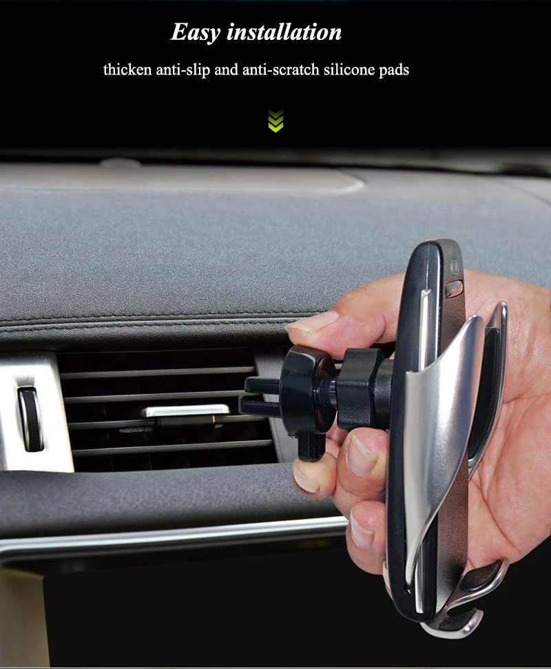 08Magic Auto Clamp Car Wireless Charger 10W Fast Charging Mount 