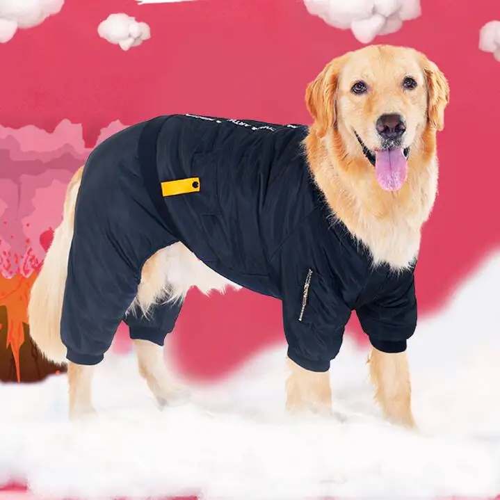Зимний Большой комбинезон для собак одежда лаборатория Одежда для больших собак пальто Водонепроницаемый Лыжный жилет куртка для домашнего питомца 3XL-7XL