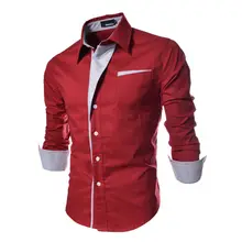 Hirigin роскошная мужская стильная повседневная рубашка приталенная рубашка с длинным рукавом официальная блуза