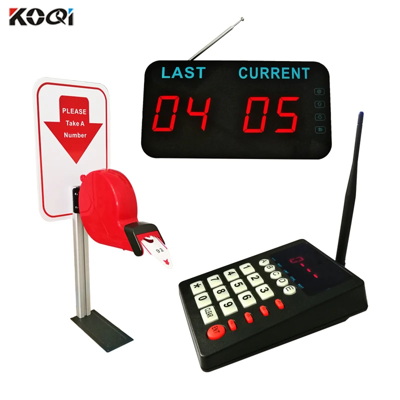 

433.92mhz Queue Paging System Wireless Queue Calling System with Ticket Dispenser for Bank Service Center