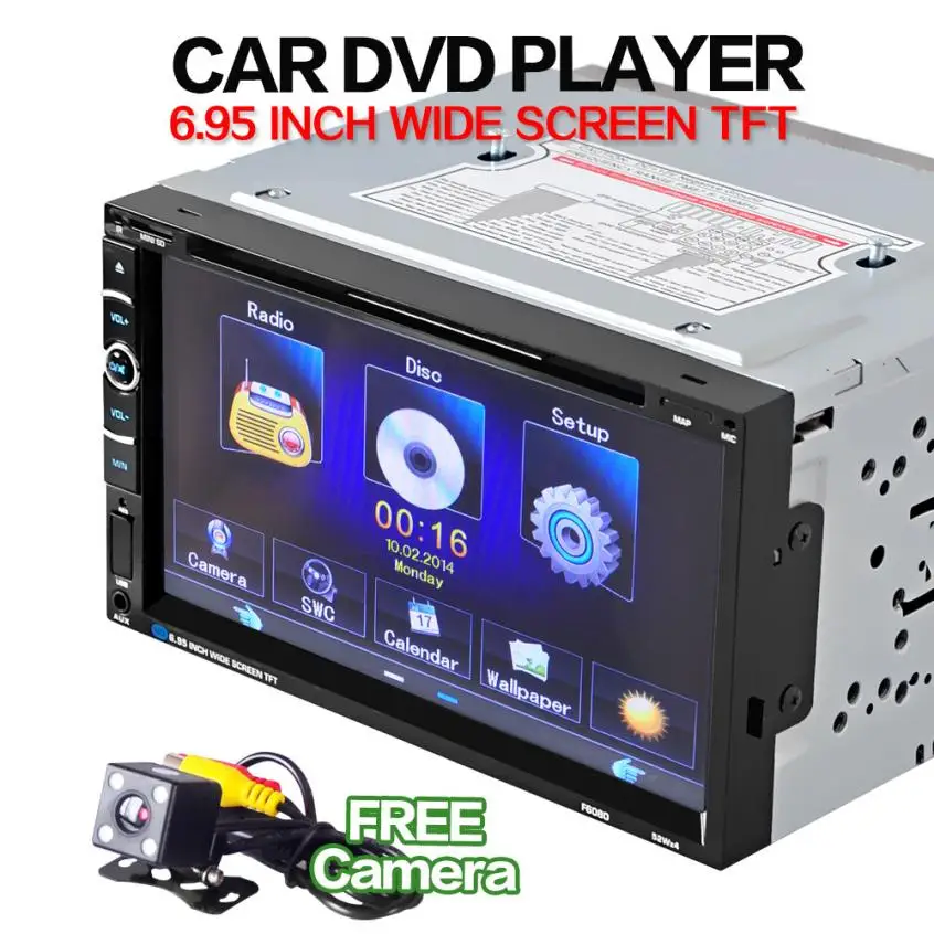 

OMESHIN 7'' Double 2 Din Touchscreen In dash Car Stereo Radio Mp3 CD DVD Player FM Aux+Camera July4 Drop Shipping