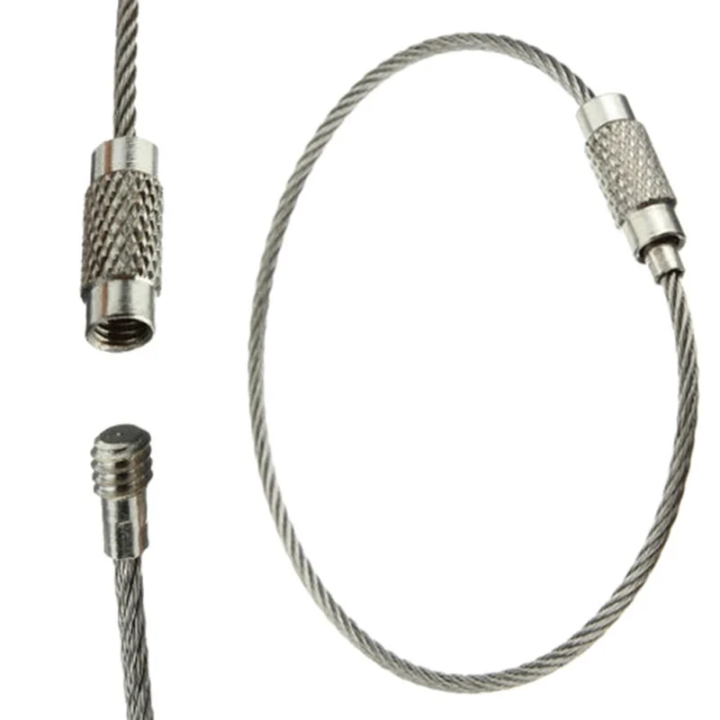 

5 pcs / lot Metallic Curtain Outdoor Camping Keychain EDC Gear Multifunction & Stainless Steel Thread Chain Keyring Tools