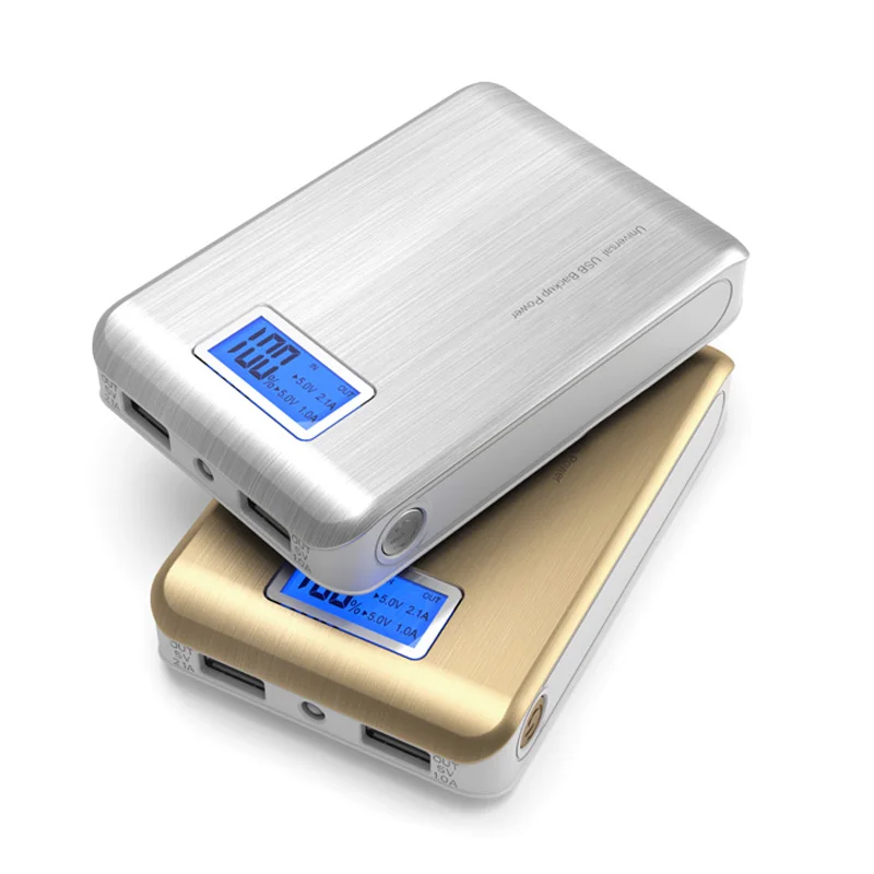  DCAE New Mobile Power Bank 12000 mAH Dual USB Portable Phone Charger LCD external battery powerbank For iphone 6 5s 