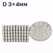 

100pcs 3x4 Round NdFeB Neodymium Disc Magnets Dia 3mm x 4mm N35 Super Powerful Strong Rare Earth NdFeB Magnet 3*4mm