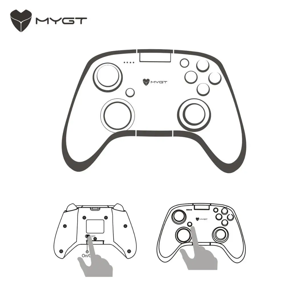 Mygt беспроводной пульт управления Bluetooth Gameing геймпад джойстик для смартфонов на платформе Android и ПК с Windows PS3 Очки виртуальной реальности VR ТВ коробка