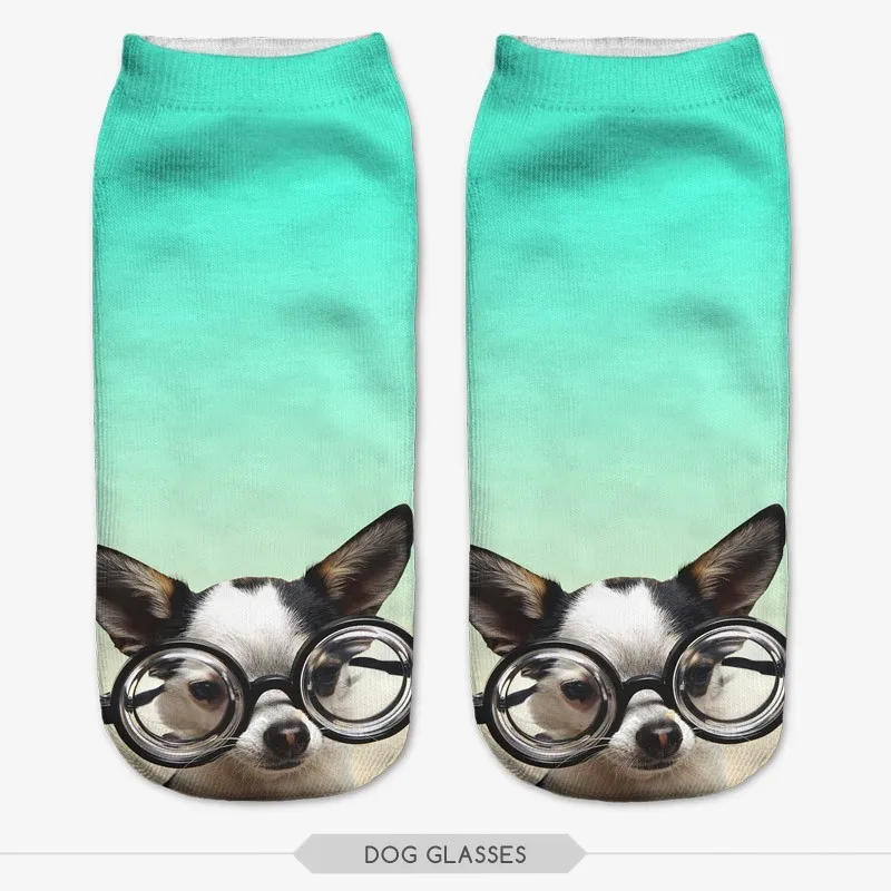 ZHBSLWT на одной стороне 3D Печатный чехол pug Life Для женщин носки calcetines Повседневное характер носки Укороченные носки унисекс - Цвет: 7