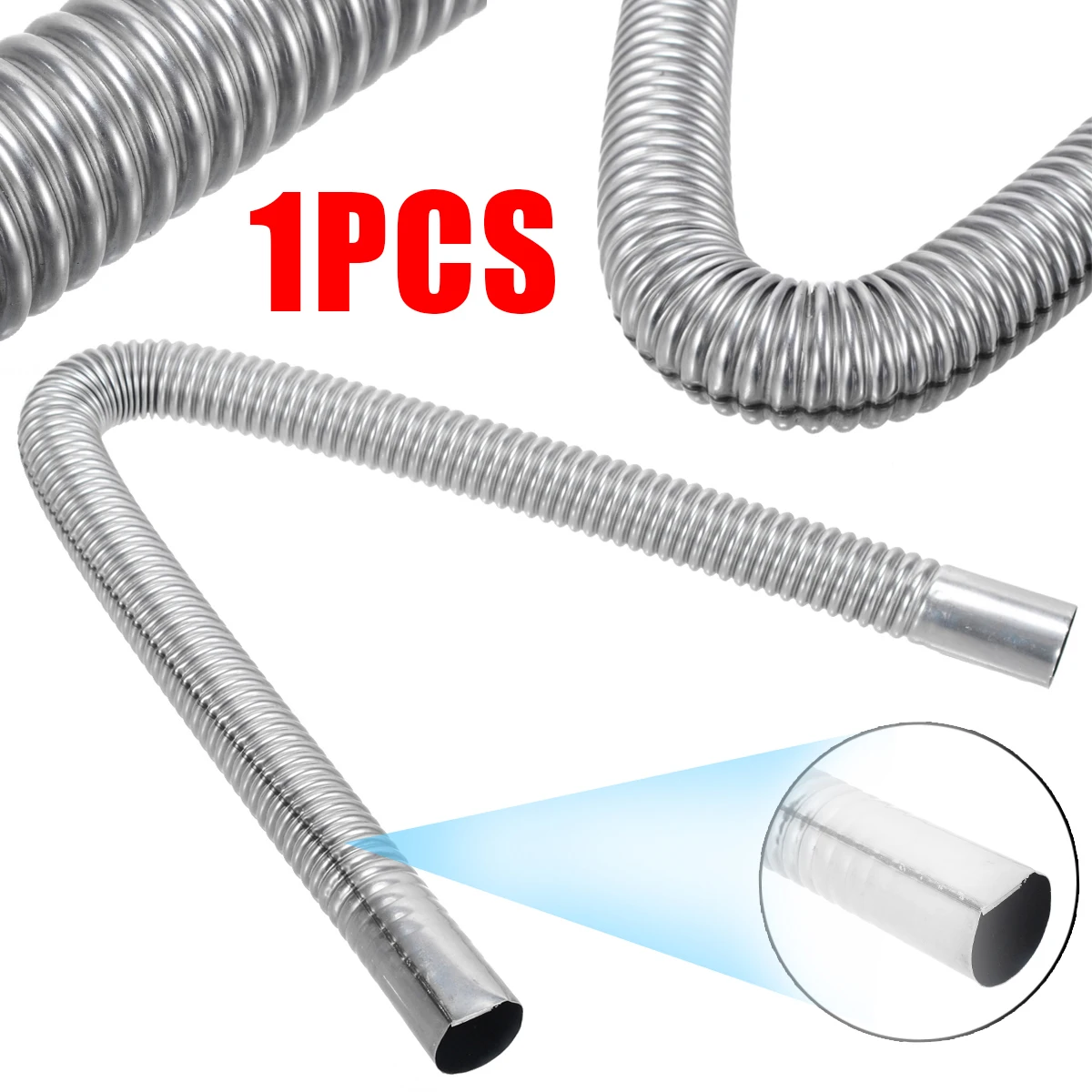 Car Heating & Fans 1pc 2.5*60cm Car D-iesel Air Heater Stainless Steel Exhaust Pipe High Temperature Resistance Gas Vent Hose