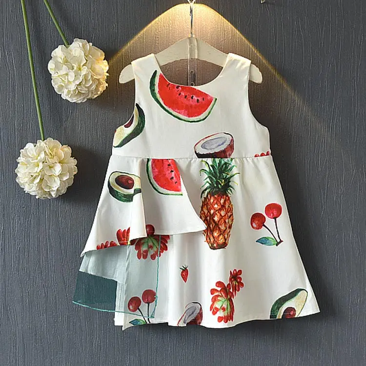 fruit print children clothing summer 2018 toddler baby girls dress