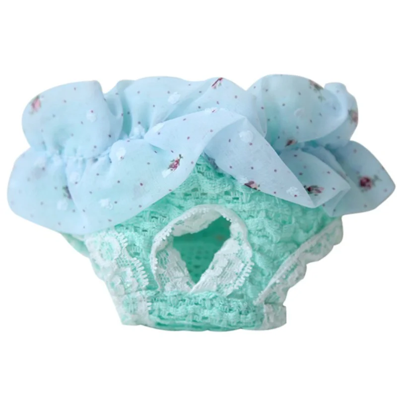 

Dog Short Diapers Washable & Reusable-Male Dog Diapers Durable and Female Chiffon Dot Hollow Out Physiological Pant