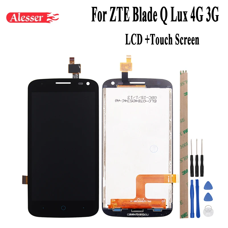 

Alesser For ZTE Blade Q Lux 4G 3G LCD Display And Touch Screen 4.5" Assembly Repair Parts+Tools+Adhesive For ZTE Blade Q Lux