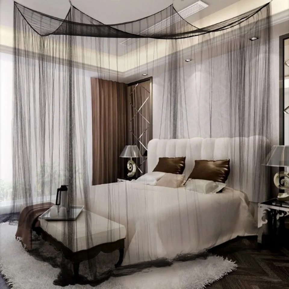 4 Corner Post Adult Baby Bed Crib Netting Canopy Cover Mosquito