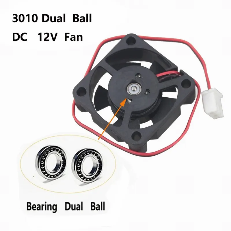 Gdstime 2 шт. 2Pin 30mm x 10mm DC 12v шариковый подшипник 30x30x10mm Бесщеточный вентилятор