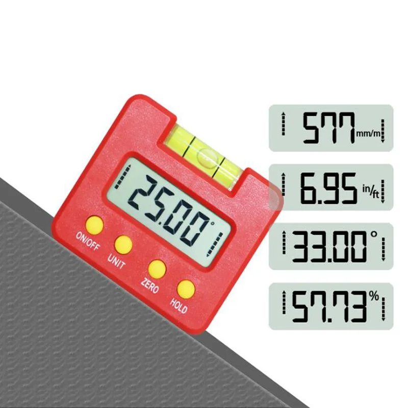 

Electronic protractor digital inclinometer level 360 degree digital bevel box angle instrument magnet base measurement tool