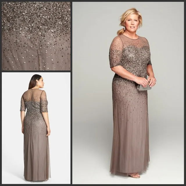 Mother of the Bride Dresses with Heavy Beadings Plus Size Women Formal Evening Party Dresses