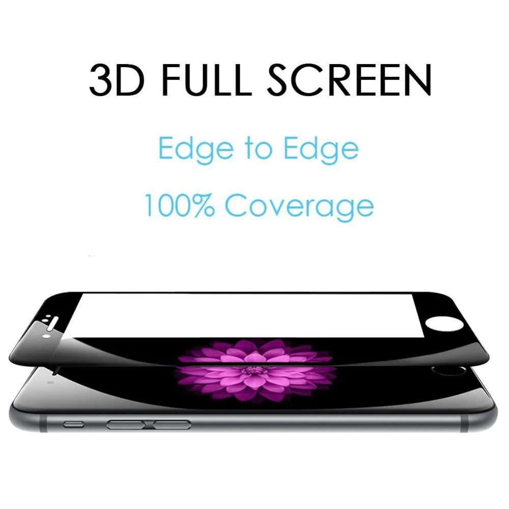 

3D Round Curved Edge Tempered Glass For iPhone 6 6s 7 8 Plus Full Cover Protective Premium Screen Protector Film Edge to Edge