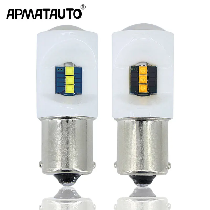 

2x ceramics 1500 Lumens Super Bright For XBD Chip 1156 BA15s P21W LED Bulbs for Volkswagen MK6 Jetta Daytime Running Lights
