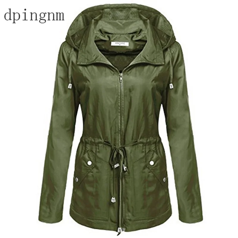 

Autumn and winter waterproof hooded waist jacket