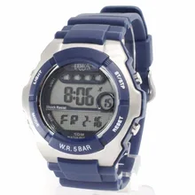 Хронограф с подсветкой даты темно-синий Безель водонепроницаемые мужские цифровые часы