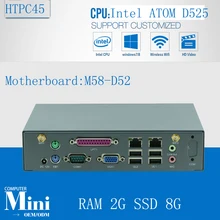 Мини ПК win 7 VGA Minipc мини ПК Linux Atom D525 Поддержка VGA 2G Оперативная память 8 Гб на SSD оперативная Поддержка WI-FI/3g антенна SMA