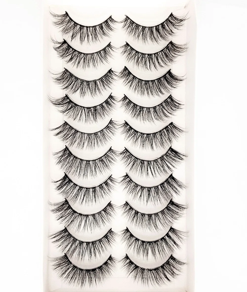 

2018 NEW 10 pairs 100% Real Mink Eyelashes 3D Natural False Eyelashes 3d Mink Lashes Soft Eyelash Extension Makeup Kit Cilios 75