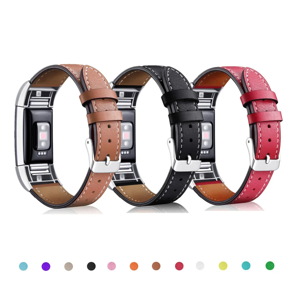 

Genuine Leather strap for fitbit charge 2 band Bracelet leather Watchband Replacement wristband wrist correa for fitbit charge2