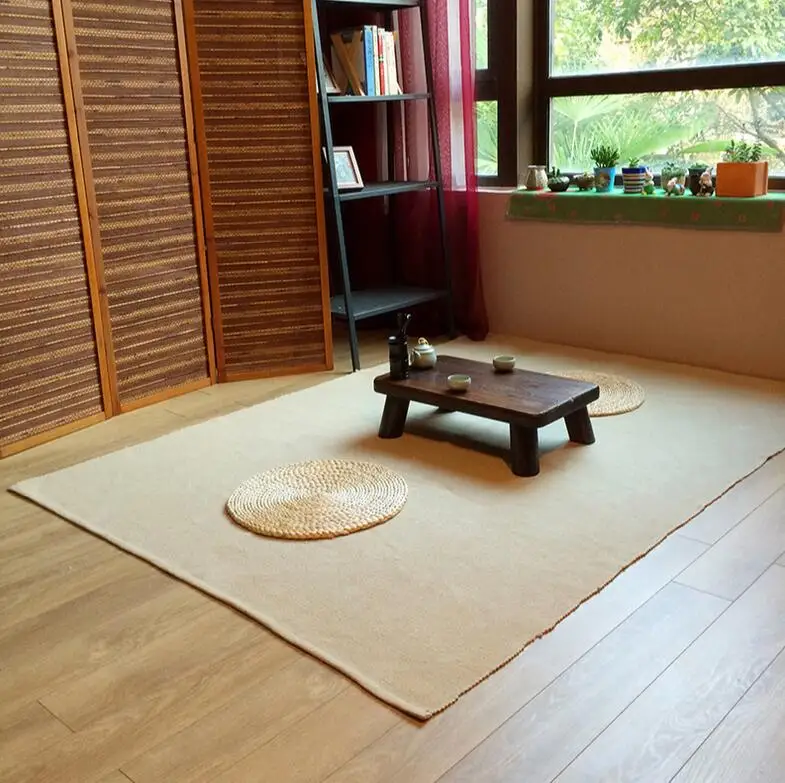 Популярный Рождественский ковер для гостиной бежевый хлопковый ручной работы