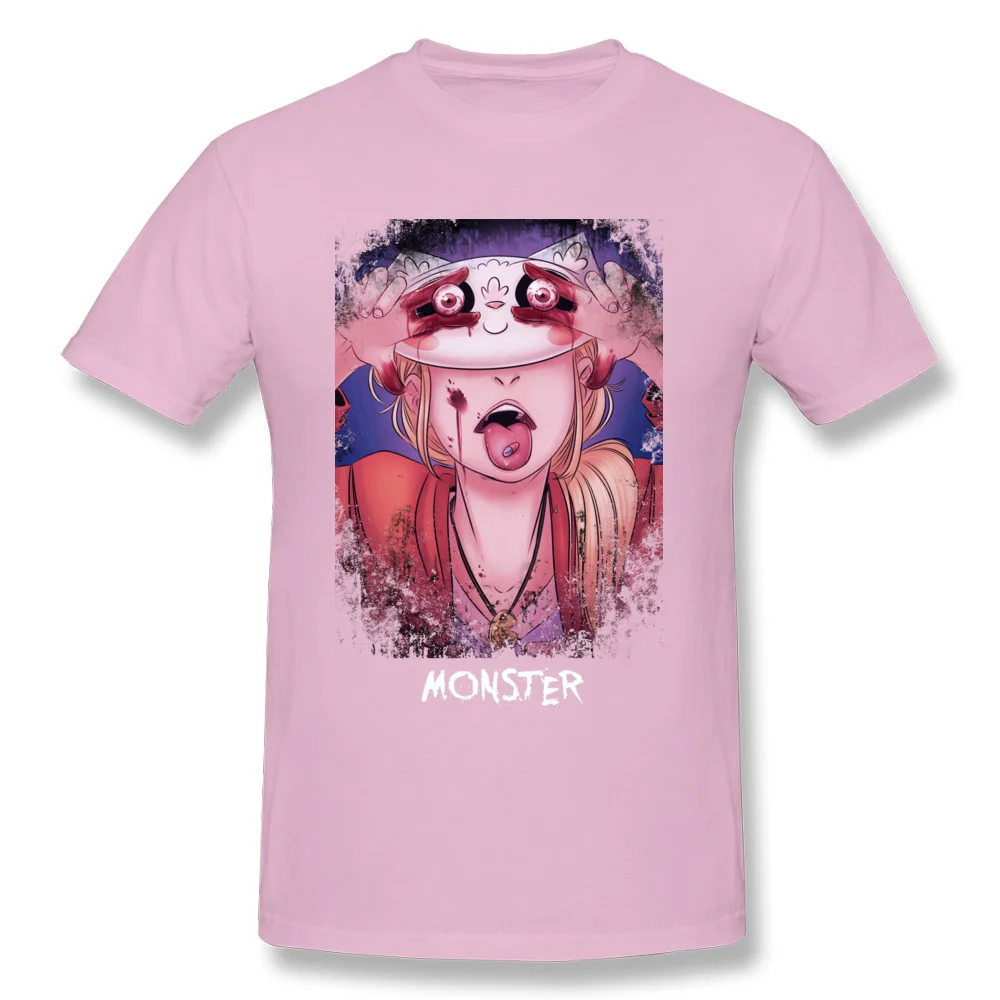 Europe Monster T Shirt for Men Company April FOOL DAY Crewneck All Cotton Short Sleeve Top T-shirts Design Top T-shirts Monster pink