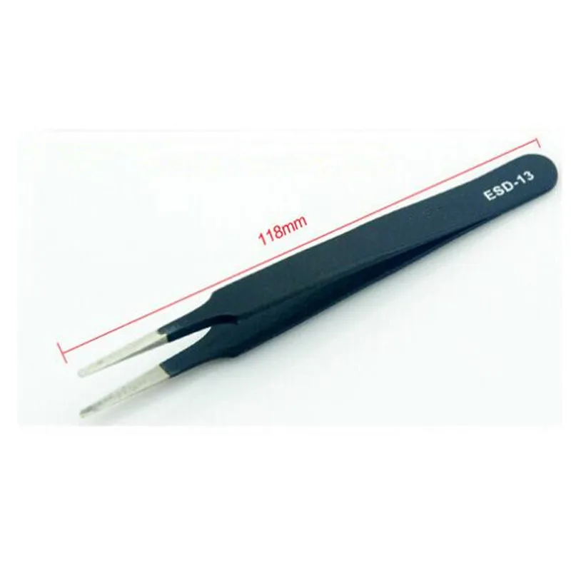 NEW 1PCS ESD-13 Antimagnetic acid tweezers high elastic stainless steel tip tweezers anti-static tweezers