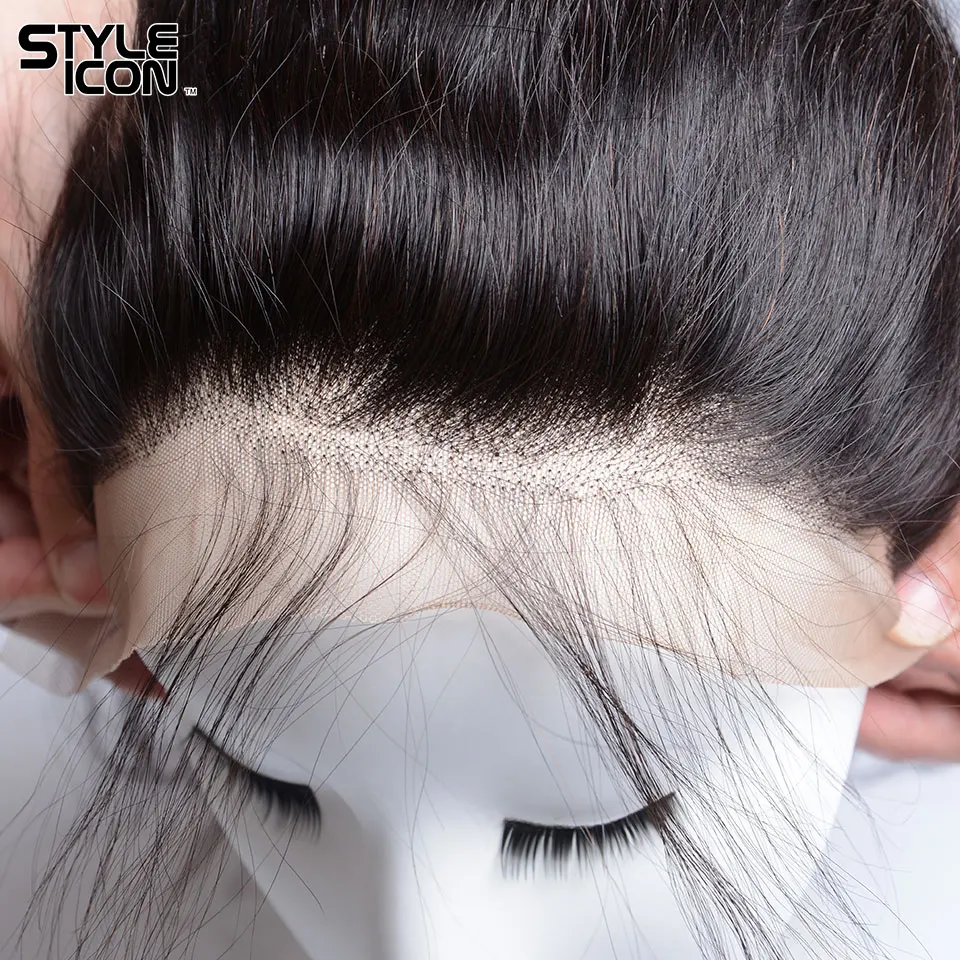 Необработанные индийские пучки волос с закрытием 2 3 4 пучки волос с фронтальной Styleicon человеческие волосы индийские прямые пучки с