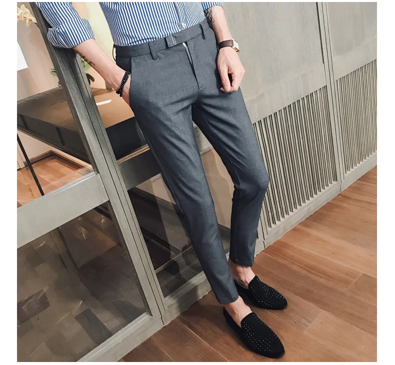 2018 новый модный мужской костюм брюки Slim Fit платье брюки мужские офисные брюки большой размер деловые классические мужские офисные брюки