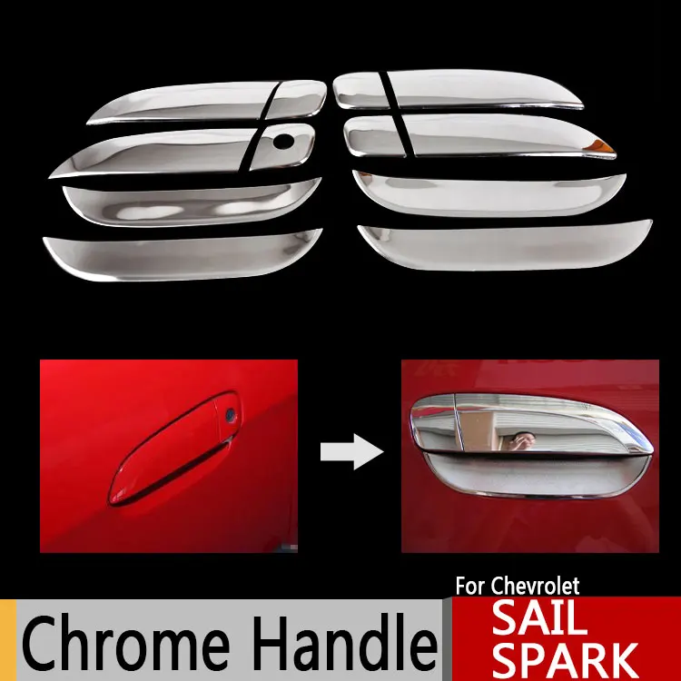 Для Chevrolet Sail 2010- Sail классические хромированные дверные ручки Чехлы Chevy Chromium Стайлинг автомобильные аксессуары наклейки для стайлинга автомобилей