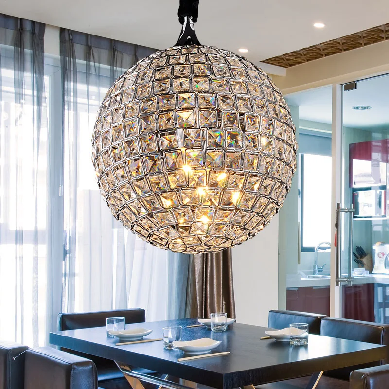 Роскошные 1" Хрустальные подвесные светильники для гостиной кристалл, пластинка подвеска над прилавком лампа для столовой Ресторан приспособления для подвесных светильников