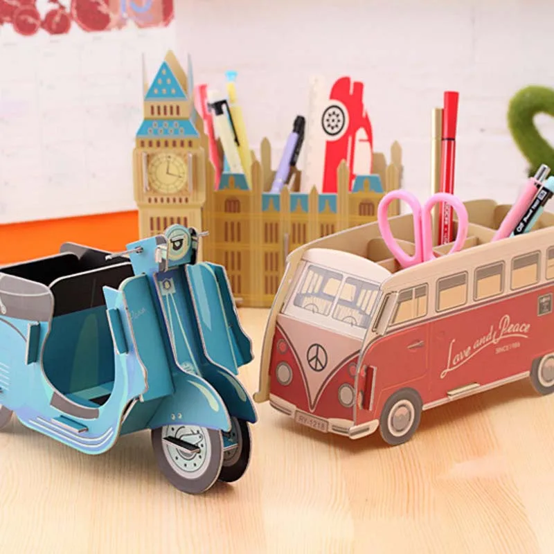 

Cartoon Creative Paper DIY Storage Desktop Storage Box Makeup Cosmetic Organizer Wooden Bead Storage Containers Home Decor