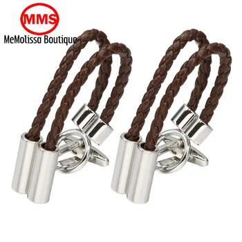 

MeMolissa Fashion brand men's shirts Cufflinks Cuff laser metal Cufflinks double brown rope Cufflinks wholesale and retail