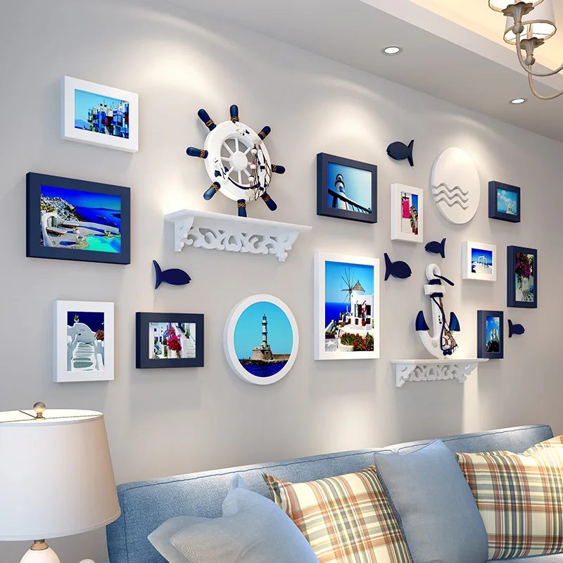 

Dining Room Wall Decoration Photo Frame Creative Wall Hanging Decoration Mediterranean Style Bedroom Room Wall Home Decoration
