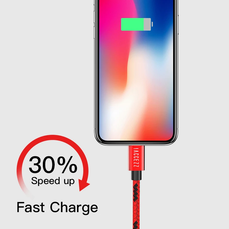 ! Кабель ACCEZZ 2.4A для Apple iPhone 5 6 7 8 Plus X XS MAX XR iPad планшет зарядный шнур мобильного
