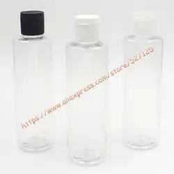 200 мл Clear/прозрачный ПЭТ бутылка с прозрачный/белый/черный pp флип-крышкой, эфирное масло/жидкость/Увлажняющий/лица контейнер для воды