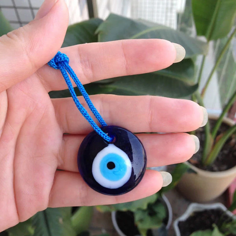 Lampwork Glass Turkish Evil Eye Charm Pendant Car Home Amulet Turkey Ornament KM88