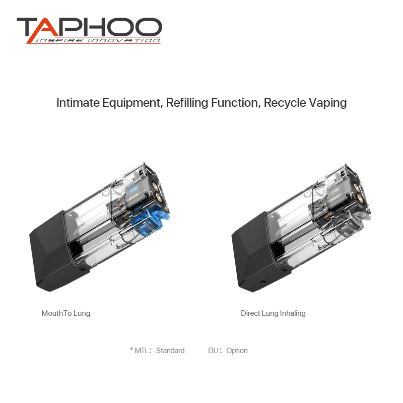 

Original Taphoo VAPECCINO pod system cartridge Cotton Coil orCeramic Coil Anti-Leaking E Cigarette