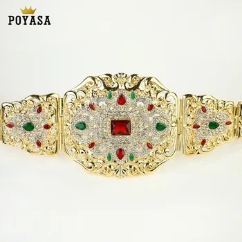 

Moroccan big size Chic Caftan wedding gold and silver Metal belt for Luxury Gold Color Women Belt Chain Adjustable Length
