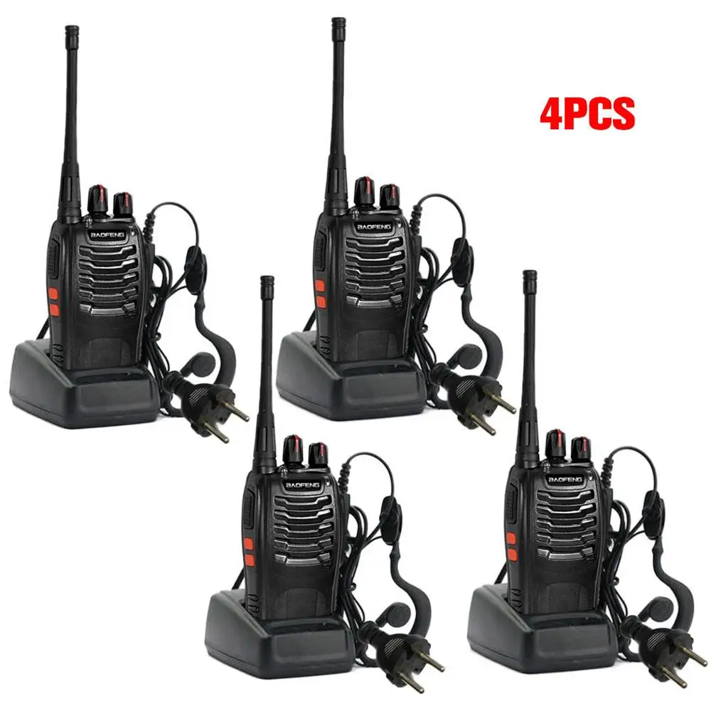 

4 x Baofeng BF-888S Long Range Walkie Talkie UHF 400-470MHZ 2-Way Radio 16CH+earpiece+moscow stock