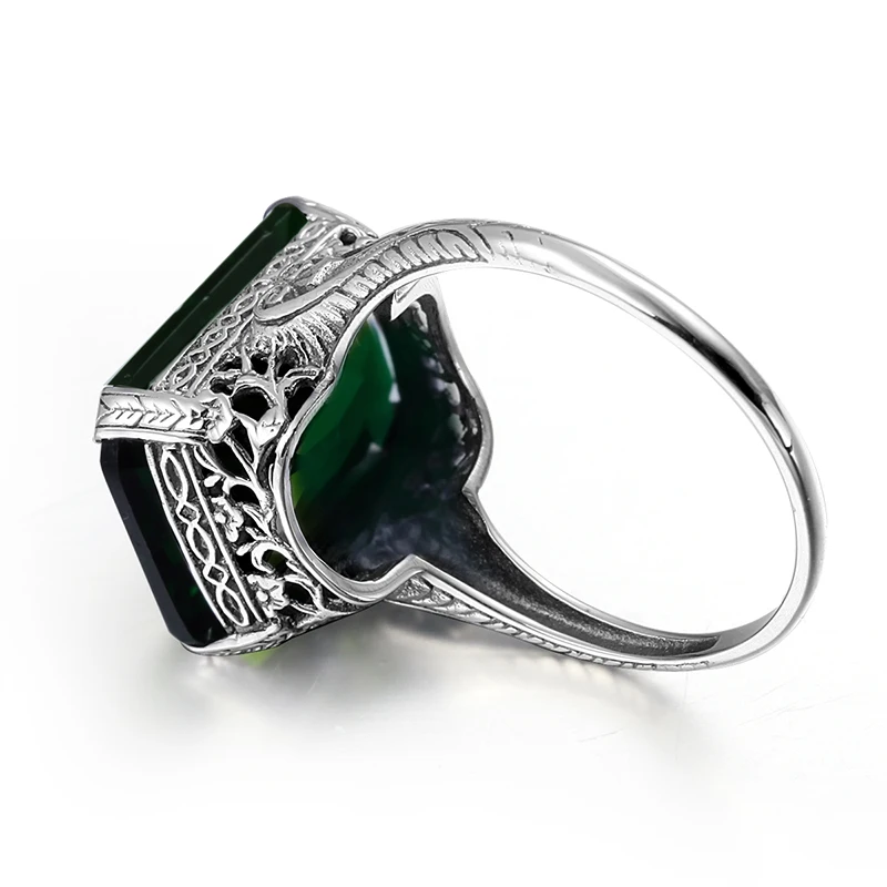 Szjinao, 1 шт., новое кольцо с геометрическим орнаментом, настоящее 925 пробы, серебряное кольцо с зеленым изумрудом, мозаика, винтажное, свадебное, роскошное, Брендовое, хорошее ювелирное изделие, подарки
