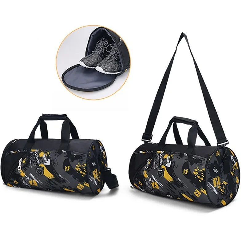 Спортивные Наплечные сумки с принтом для мужчин и женщин, водонепроницаемые, для путешествий, портативная спортивная сумка, сумка через плечо, сумка для хранения обуви на выходные