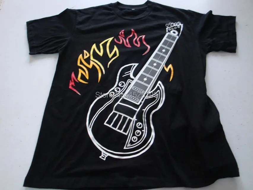 Удивительная крутая Интерактивная Воспроизводимая музыка рок гик электронная гитара футболки