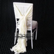100 шт слоновой кости шифоновая крышка стула драпировка для стула створки