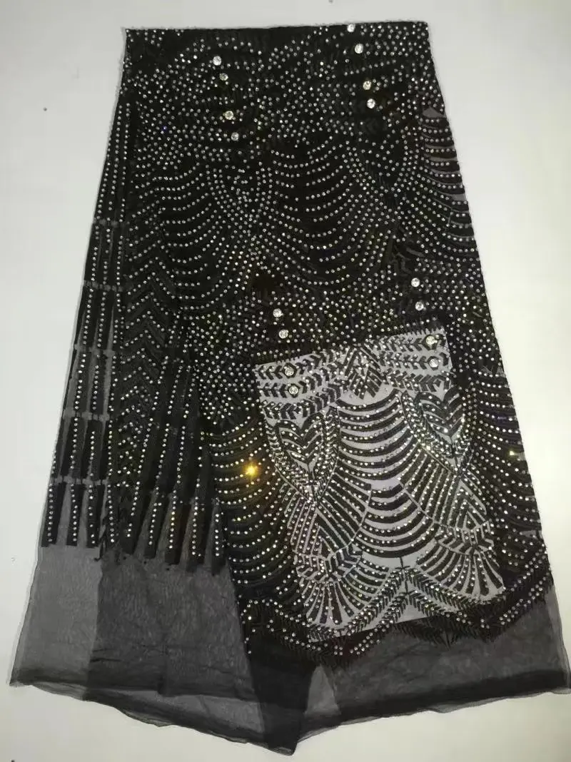 

Latest Nigerian Laces 2017 High Quality Tulle Mesh French Embroidered Lace African Net Mesh Tulle Lace Fabric With Stones