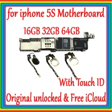 Для iphone 5S материнская плата разблокированная материнская плата с сенсорным ID/NO Touch ID, 100% оригинал для iphone 5S логическая плата хорошо протестирована